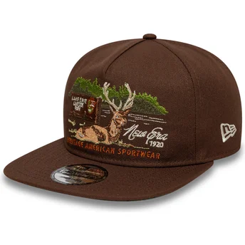 Petten plat bruin verstelbaar 19TWENTY Outdoor Graphic van New Era