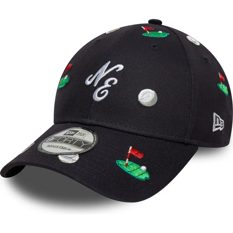 petten-gebogen-marineblauw-verstelbaar-9forty-golf-all-over-print-van-new-era
