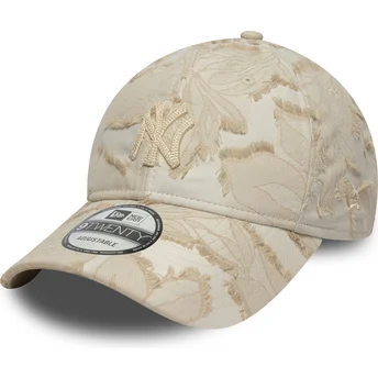 Petten gebogen beige verstelbaar 9TWENTY Img Floral van New York Yankees MLB van New Era