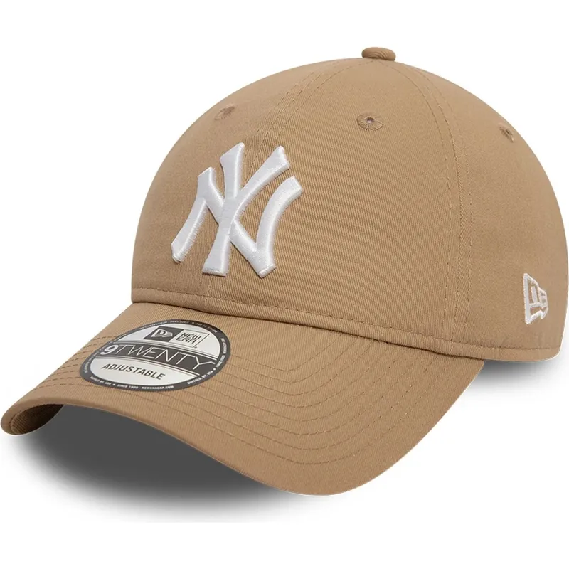 petten-gebogen-bruin-verstelbaar-9twenty-league-essential-van-new-york-yankees-mlb-van-new-era