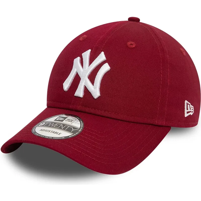 petten-gebogen-rood-verstelbaar-9twenty-league-essential-van-new-york-yankees-mlb-van-new-era