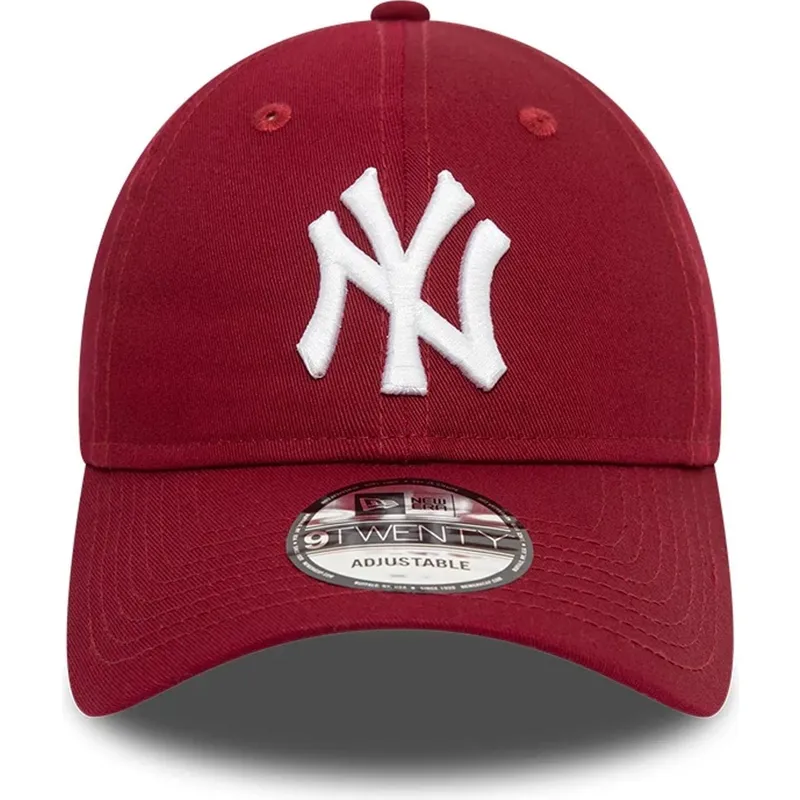 petten-gebogen-rood-verstelbaar-9twenty-league-essential-van-new-york-yankees-mlb-van-new-era