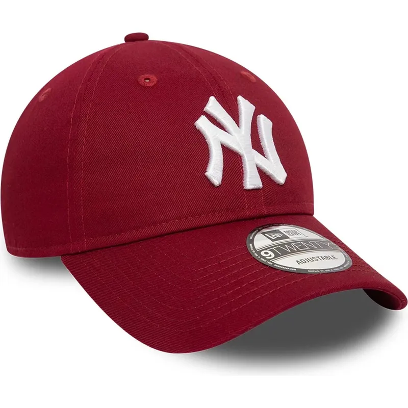 petten-gebogen-rood-verstelbaar-9twenty-league-essential-van-new-york-yankees-mlb-van-new-era