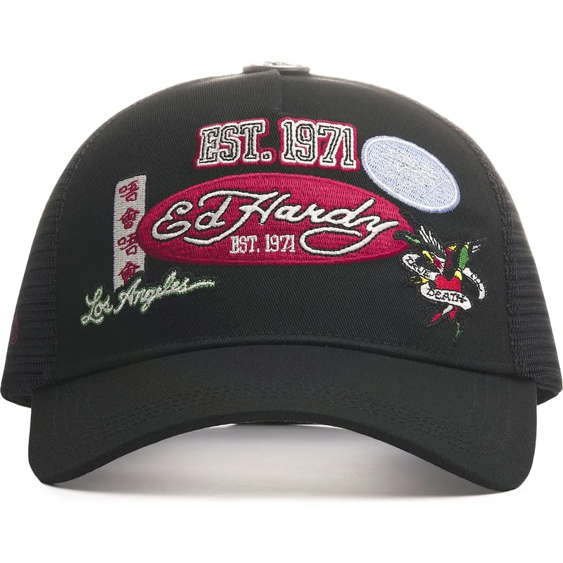 petten-gebogen-zwart-snapback-est-1971-varsity-van-ed-hardy