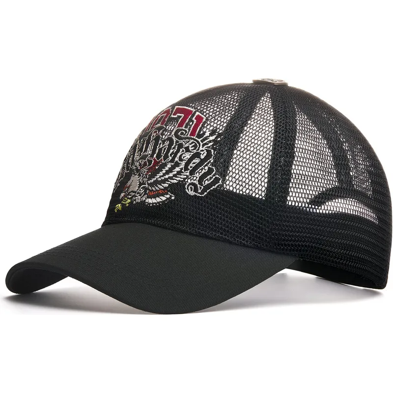 petten-gebogen-zwart-snapback-1971-soaring-eagle-full-mesh-van-ed-hardy