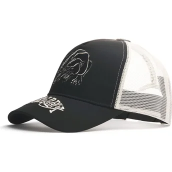 Petten gebogen zwart snapback Contrast Stitch Panther Graphic van Ed Hardy