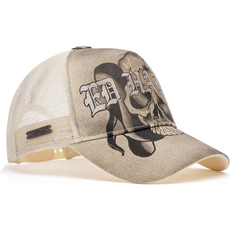 petten-gebogen-beige-snapback-gothic-skull-graphic-van-ed-hardy petten-gebogen-beige-snapback-gothic-skull-graphic-van-ed-hardy