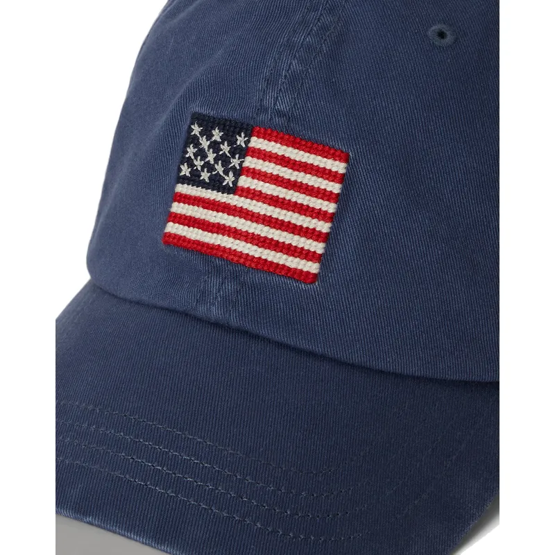 petten-gebogen-marineblauw-verstelbaar-classic-sport-flag-van-polo-ralph-lauren