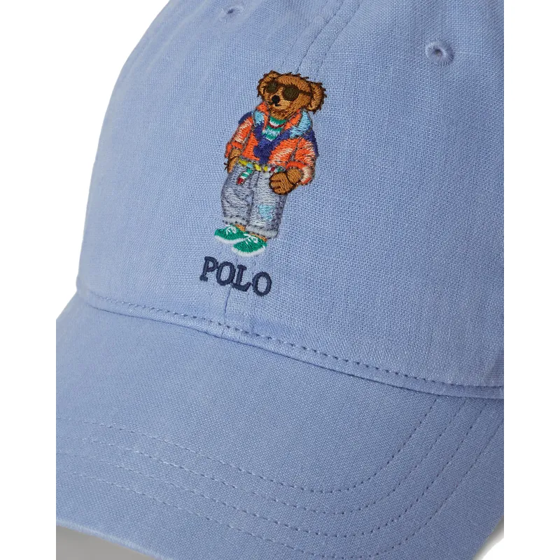 petten-gebogen-blauw-verstelbaar-classic-sport-twill-bear-van-polo-ralph-lauren