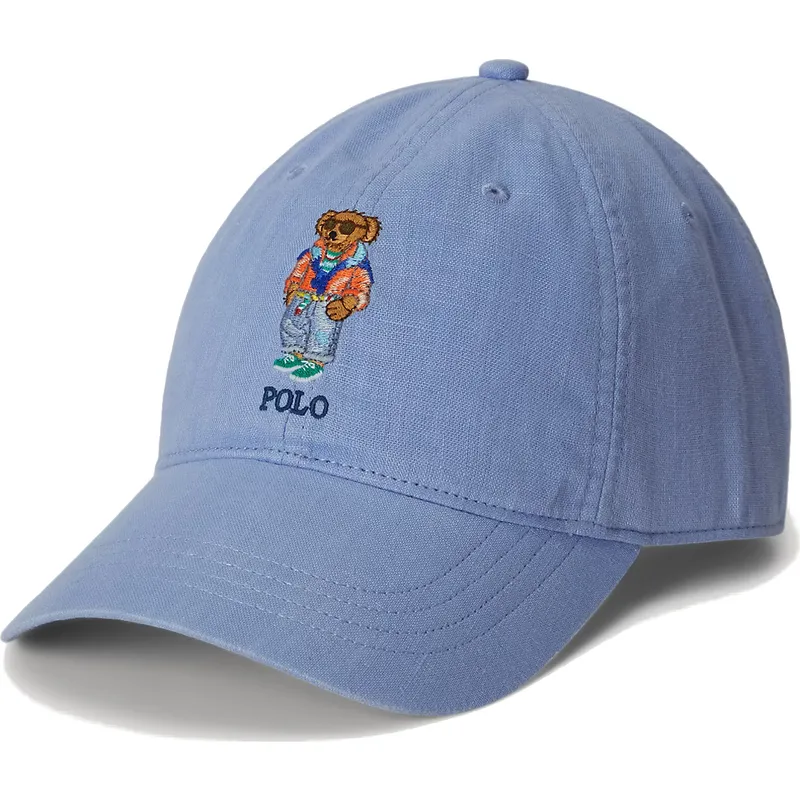 petten-gebogen-blauw-verstelbaar-classic-sport-twill-bear-van-polo-ralph-lauren