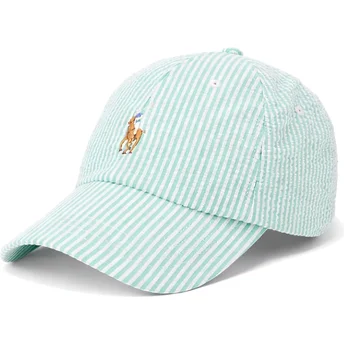 Petten gebogen groen verstelbaar Stretch Seersucker van Polo Ralph Lauren