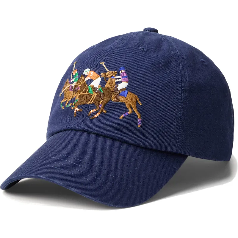 petten-gebogen-marineblauw-verstelbaar-twill-triple-pony-van-polo-ralph-lauren petten-gebogen-marineblauw-verstelbaar-twill-triple-pony-van-polo-ralph-lauren