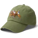 petten-gebogen-groen-verstelbaar-twill-triple-pony-van-polo-ralph-lauren