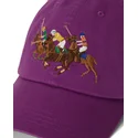 petten-gebogen-paars-verstelbaar-twill-triple-pony-van-polo-ralph-lauren