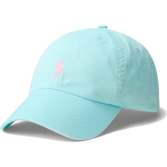 Petten gebogen blauw verstelbaar rosa Cotton Chino Classic Sport van Polo Ralph Lauren