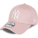 petten-gebogen-roze-verstelbaar-9forty-league-essential-van-new-york-yankees-mlb-van-new-era