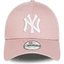 petten-gebogen-roze-verstelbaar-9forty-league-essential-van-new-york-yankees-mlb-van-new-era