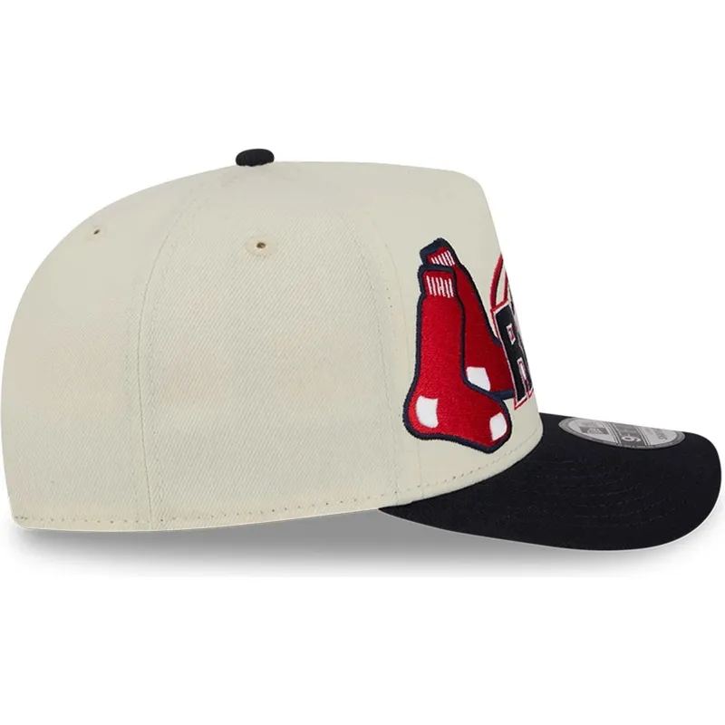 petten-gebogen-beige-snapback-9fifty-a-frame-classic-van-boston-red-sox-mlb-van-new-era