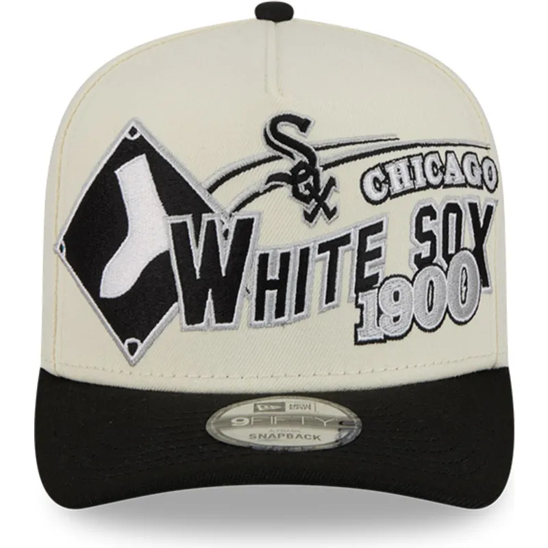 petten-gebogen-beige-snapback-9fifty-a-frame-classic-van-chicago-white-sox-mlb-van-new-era