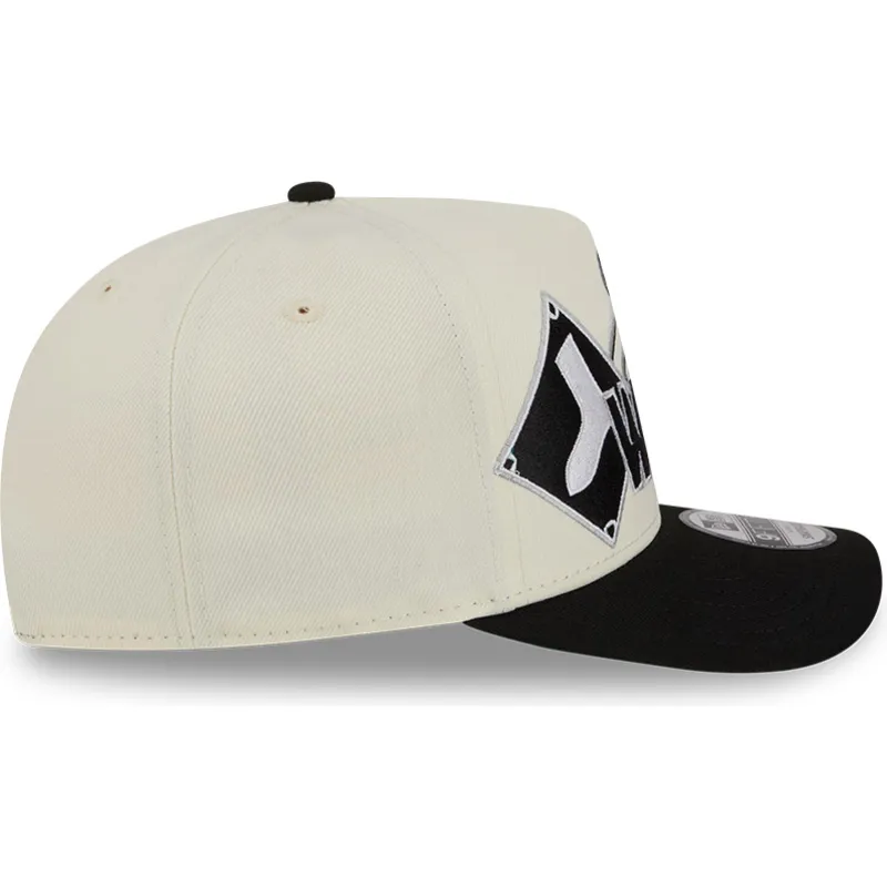 petten-gebogen-beige-snapback-9fifty-a-frame-classic-van-chicago-white-sox-mlb-van-new-era