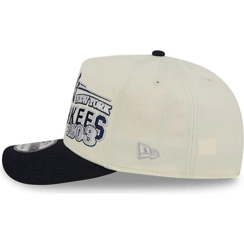 petten-gebogen-beige-snapback-9fifty-a-frame-classic-van-new-york-yankees-mlb-van-new-era