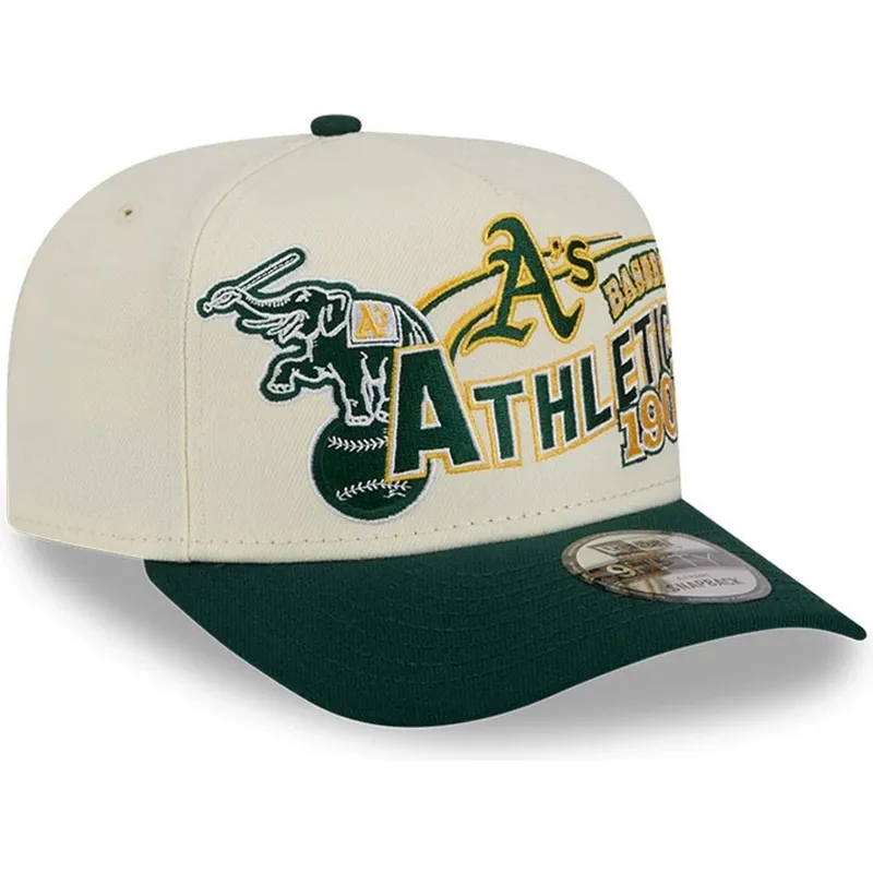 petten-gebogen-beige-snapback-9fifty-a-frame-classic-van-oakland-athletics-mlb-van-new-era
