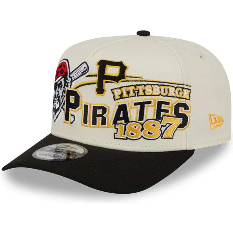 petten-gebogen-beige-snapback-9fifty-a-frame-classic-van-pittsburgh-pirates-mlb-van-new-era