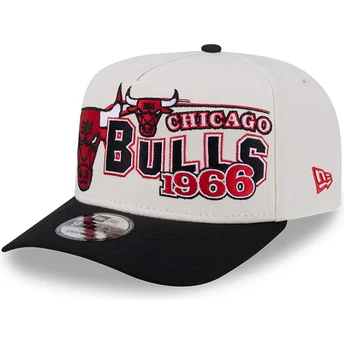 Petten gebogen beige snapback 9FIFTY A Frame Classic van Chicago Bulls NBA van New Era
