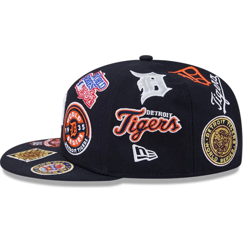 petten-plat-marineblauw-fitted-59fifty-all-over-van-detroit-tigers-mlb-van-new-era