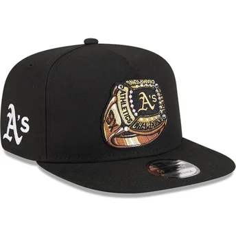 Petten plat zwart snapback 9FIFTY A Frame Ring van Oakland Athletics MLB van New Era