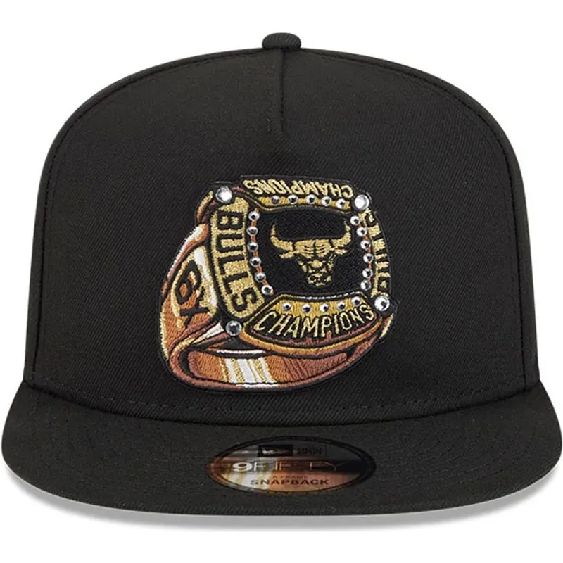 petten-plat-zwart-snapback-9fifty-a-frame-ring-van-chicago-bulls-nba-van-new-era