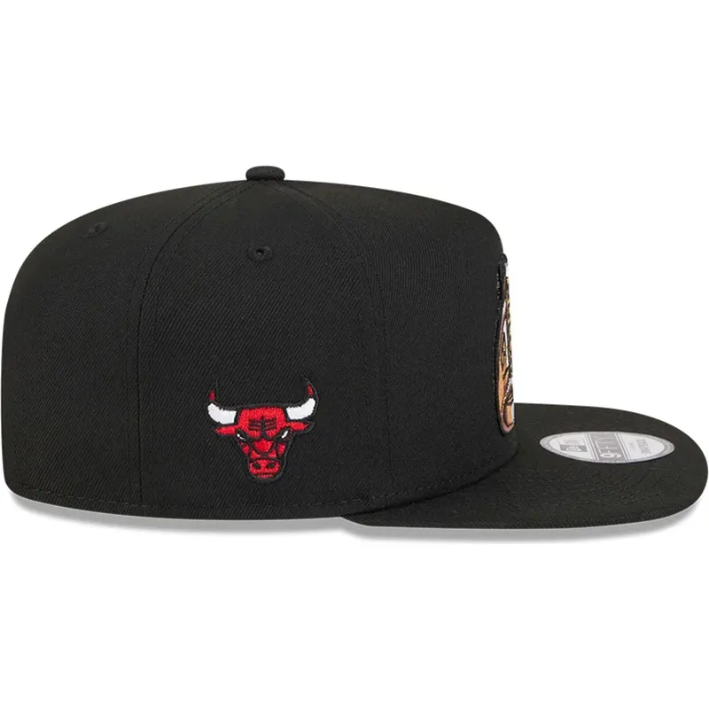 petten-plat-zwart-snapback-9fifty-a-frame-ring-van-chicago-bulls-nba-van-new-era