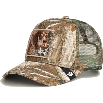 Petten gebogen camouflage snapback Realtree Edge Grump Dog The Farm van Goorin Bros.