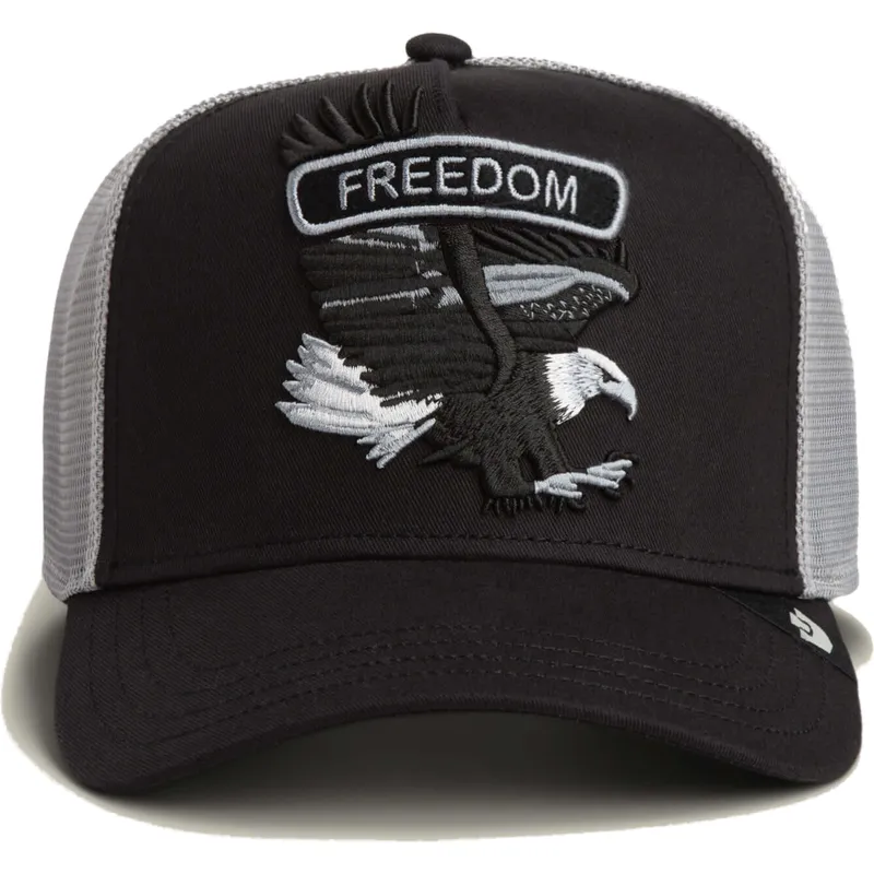 petten-gebogen-zwart-snapback-classic-rocker-freedom-the-farm-van-goorin-bros