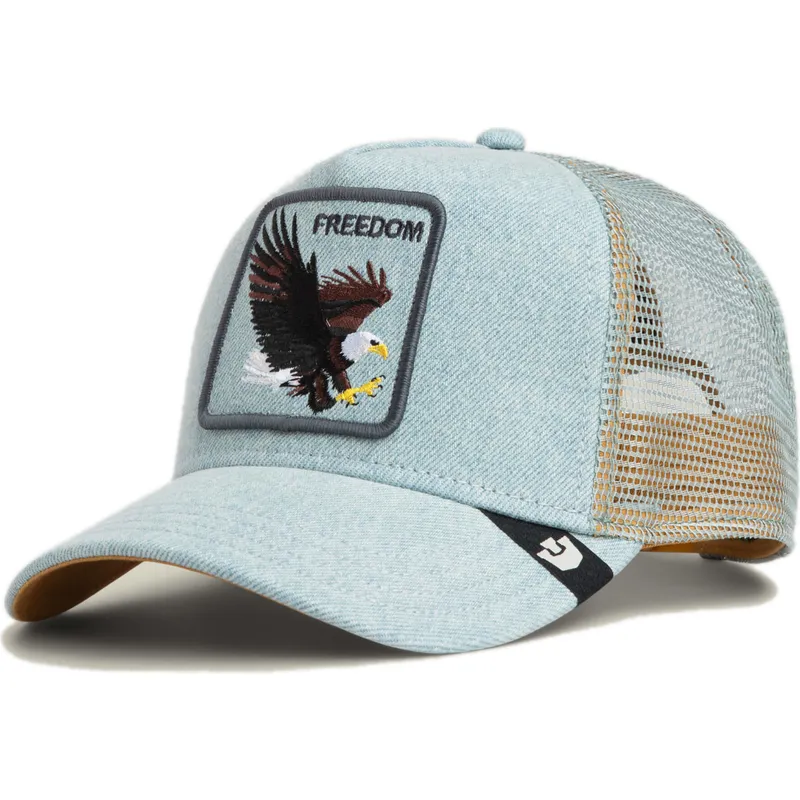 petten-gebogen-blauw-snapback-denim-eagle-the-farm-van-goorin-bros