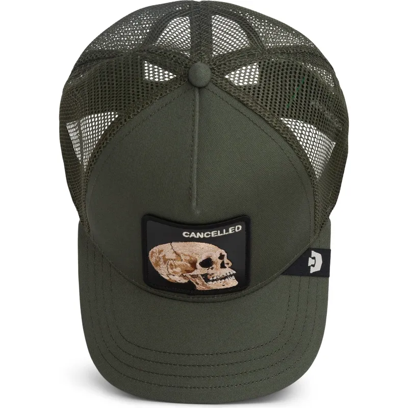 petten-gebogen-groen-snapback-the-cancelled-skull-the-farm-van-goorin-bros
