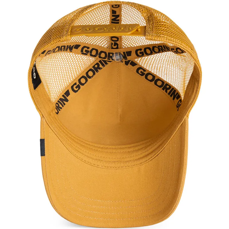 petten-gebogen-bruin-snapback-voor-kinderen-curious-cat-mini-the-farm-van-goorin-bros