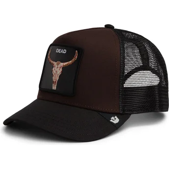 Petten gebogen bruin snapback Dead Skull The Farm van Goorin Bros.