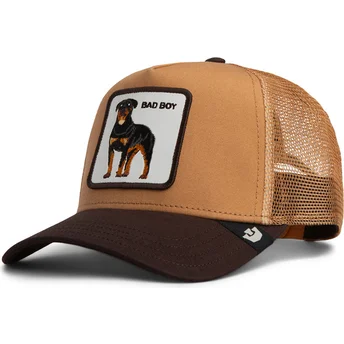Petten gebogen bruin snapback voor kinderen Bad Boy Mini The Farm van Goorin Bros.