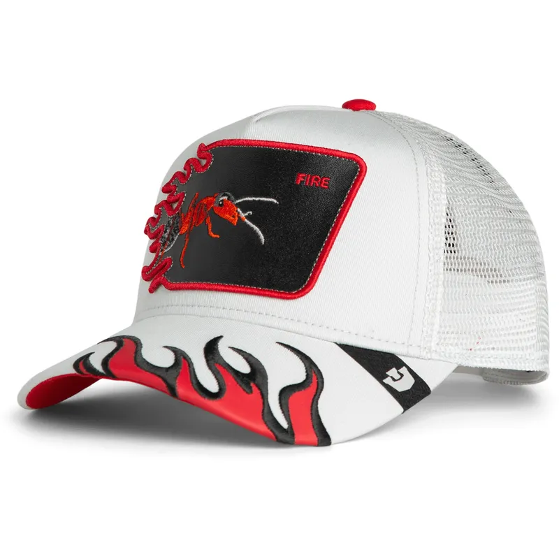 petten-gebogen-wit-snapback-fire-flames-the-farm-van-goorin-bros