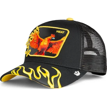Petten gebogen zwart snapback Heat Flames The Farm van Goorin Bros.