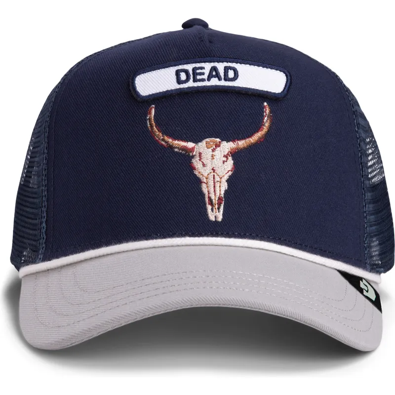 petten-gebogen-marineblauw-snapback-pop-rocker-skull-the-farm-van-goorin-bros