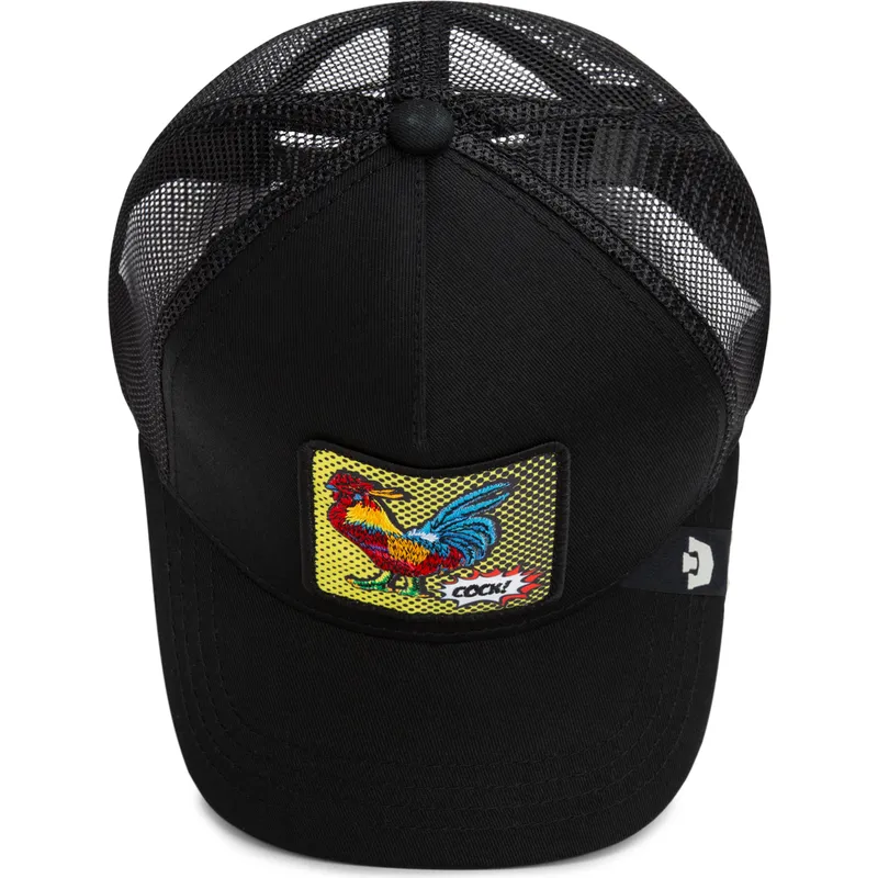 petten-gebogen-zwart-snapback-cock-rooster-pop-art-2-the-farm-van-goorin-bros petten-gebogen-zwart-snapback-cock-rooster-pop-art-2-the-farm-van-goorin-bros