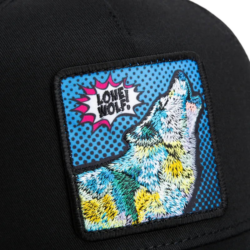 petten-gebogen-zwart-snapback-lone-wolf-pop-art-2-the-farm-van-goorin-bros