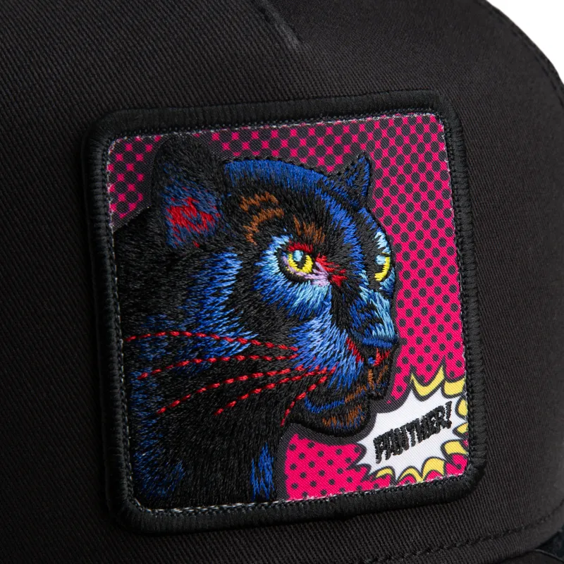 petten-gebogen-zwart-snapback-panther-pop-art-2-the-farm-van-goorin-bros