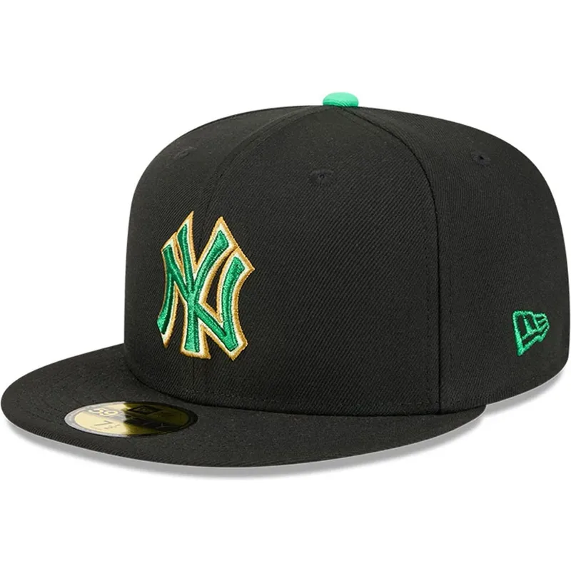 petten-plat-zwart-fitted-59fifty-saint-patrick-s-day-van-new-york-yankees-mlb-van-new-era
