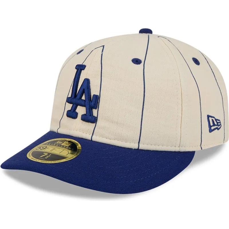 petten-gebogen-beige-fitted-59fifty-retro-crown-linen-van-los-angeles-dodgers-mlb-van-new-era