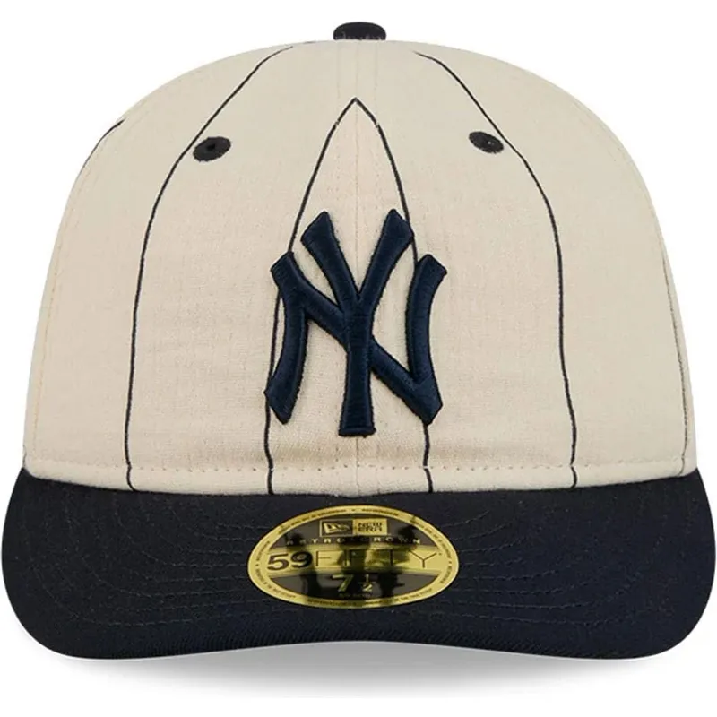 petten-gebogen-beige-fitted-59fifty-retro-crown-linen-van-new-york-yankees-mlb-van-new-era