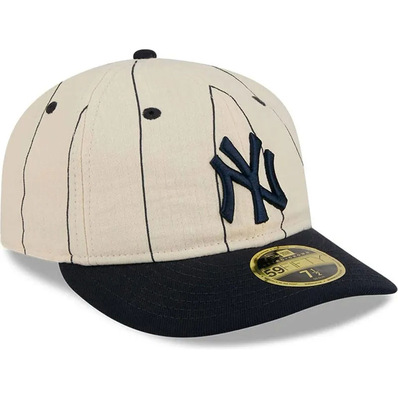 petten-gebogen-beige-fitted-59fifty-retro-crown-linen-van-new-york-yankees-mlb-van-new-era
