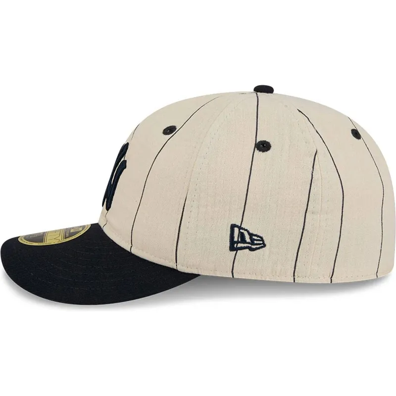 petten-gebogen-beige-fitted-59fifty-retro-crown-linen-van-new-york-yankees-mlb-van-new-era